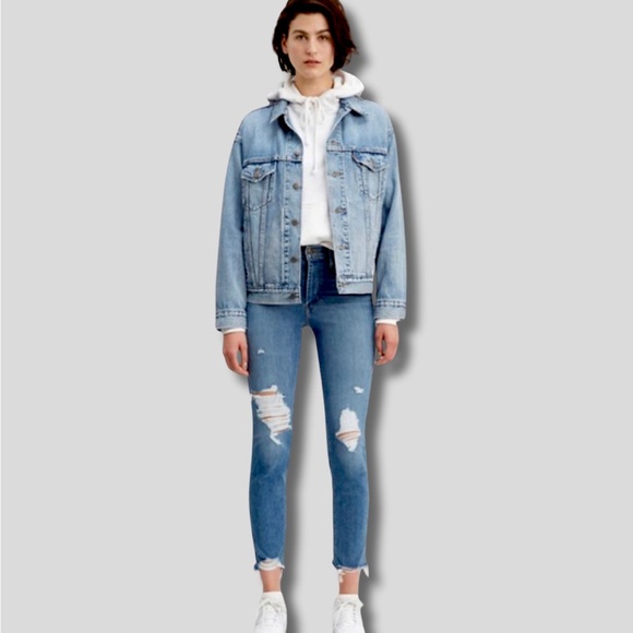 Levi’s High Rise Straight Distressed Jeans Sz. 31 - Picture 3 of 9